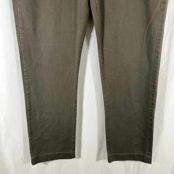 J. Crew Mercantile Pants Men's 31x30 Green Straight Flat Front Flex Cotton Blend - Picture 3 of 11